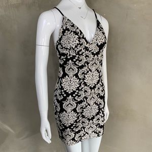 Black & White Floral Mini Dress
